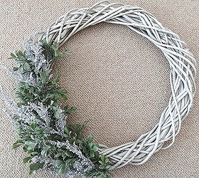 diy winter wreath, crafts, seasonal holiday decor, wreaths, Started stuffing them in the wreath to see how it looked
