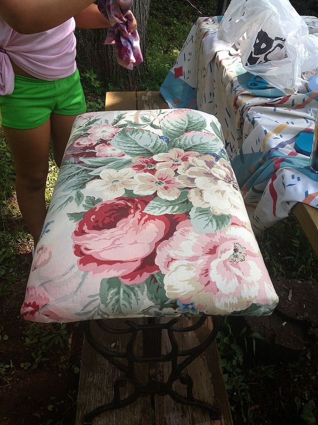 a 3rd vanity stool redo, painted furniture, 2 My first redo