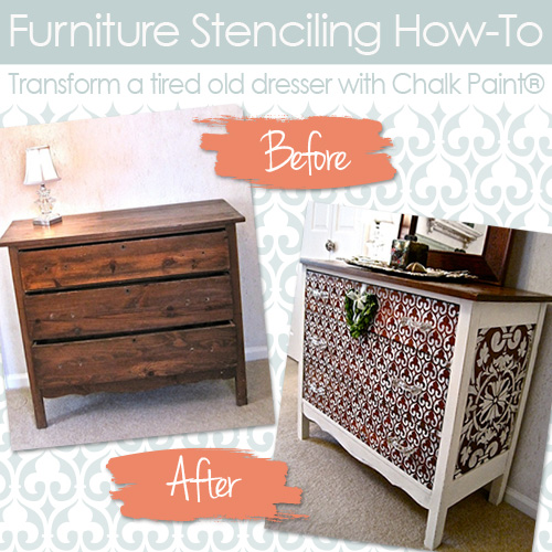 How To Stencil Wood Furniture With Chalk Paint Decorative Paint