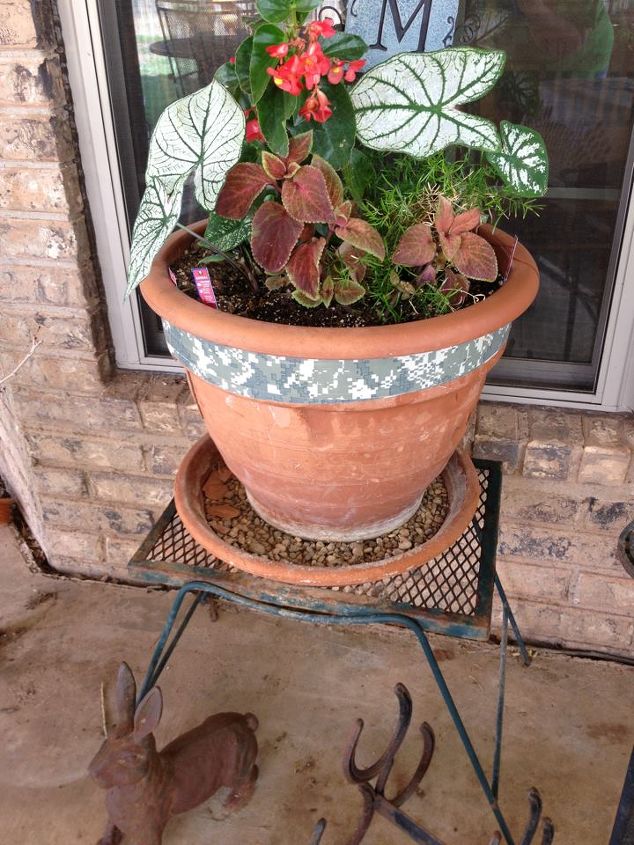 my facebook fans shared their favorite planters here are my favorite, crafts, gardening, Planter repaired with duct tape gets a second season Shared by Liffin