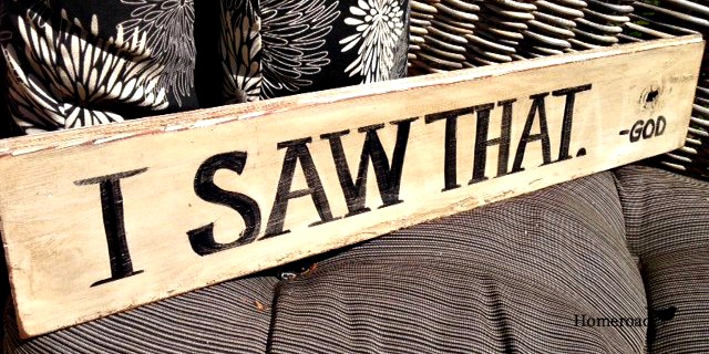 vintage floor boards turned beautiful signs, crafts, repurposing upcycling, I Saw That God