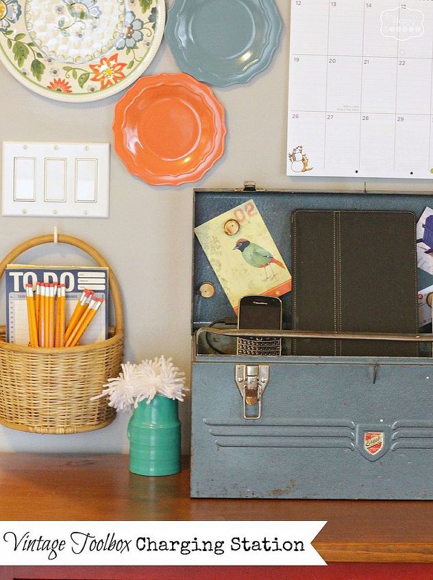 vintage tool box charging station, cleaning tips, repurposing upcycling, Vintage Tool Box Charging Station