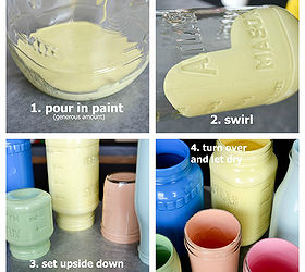 diy pastel painted mason jars, crafts, mason jars