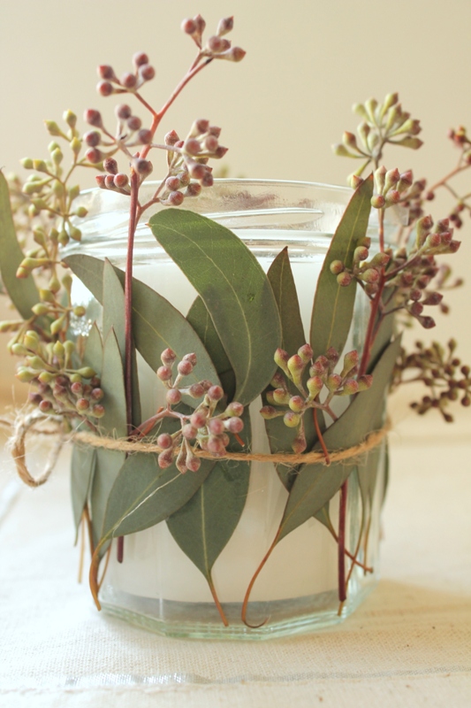 votiva fcil de eucalipto com sementes, Folhas de eucalipto verde prata s o a cor perfeita para a decora o de inverno