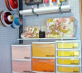 colorful ombre basement craft storage, craft rooms, home decor, organizing, storage ideas, My colorful ombre craft storage solutions including paint chip inspired carts Get the details here