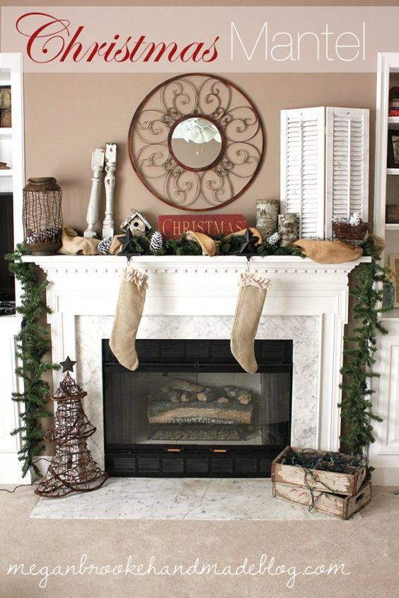 rustic amp earthy christmas mantel, christmas decorations, electrical, seasonal holiday decor