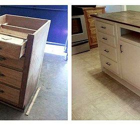 old base cabinets repurposed to kitchen island, Final result Very pleased with how this turned out Now I am working on stools to match and then getting started on painting the rest of my kitchen cabinets