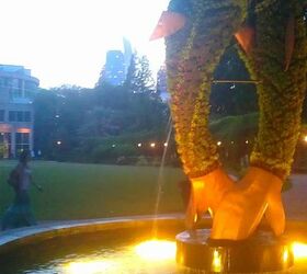 atlanta botanical gardens for date night, gardening, succulents, Fish sculpture It spins