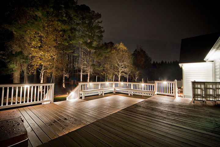 custom mini field of dreams, decks, landscape, outdoor living, View of custom deck lighting