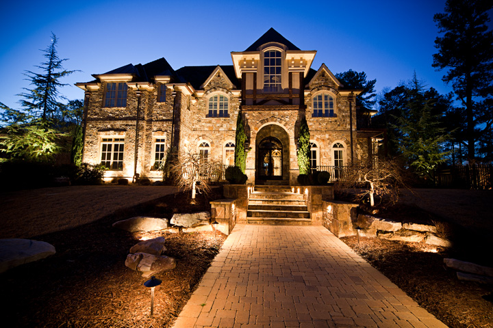 custom in town estate lighting project in buckhead brookhaven ga, curb appeal, electrical, lighting