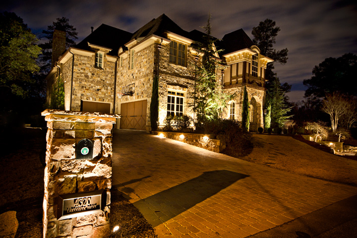 custom in town estate lighting project in buckhead brookhaven ga, curb appeal, electrical, lighting, Close up of the attention to detail we put into our installations Accented all sides of front mailbox