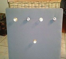 photo board turned jewelry storage, cleaning tips, repurposing upcycling, Attached various cabinet hardware