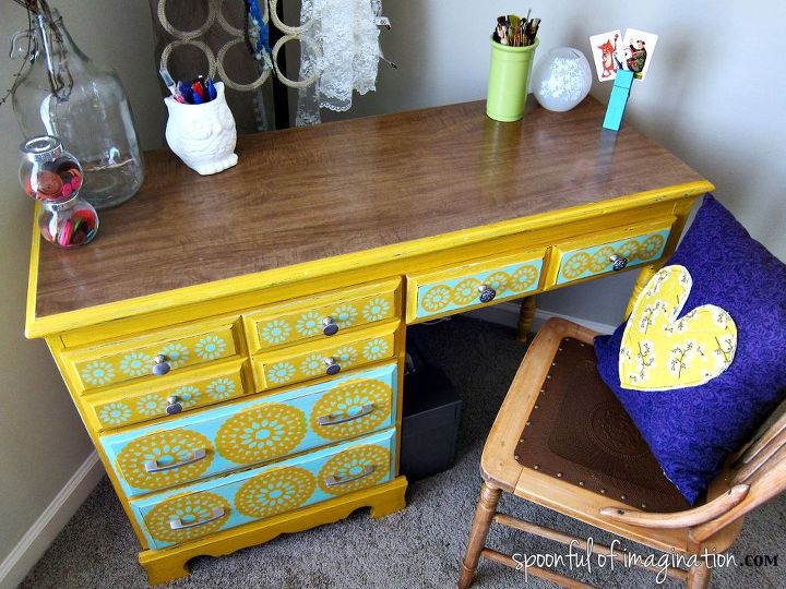 painted craft desk, painted furniture