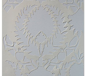 easy wall stencil how to use chalk paint to create a fabric effect, chalk paint, crafts, painted furniture, Ready to stencil with the Silk Road Suzani stencil