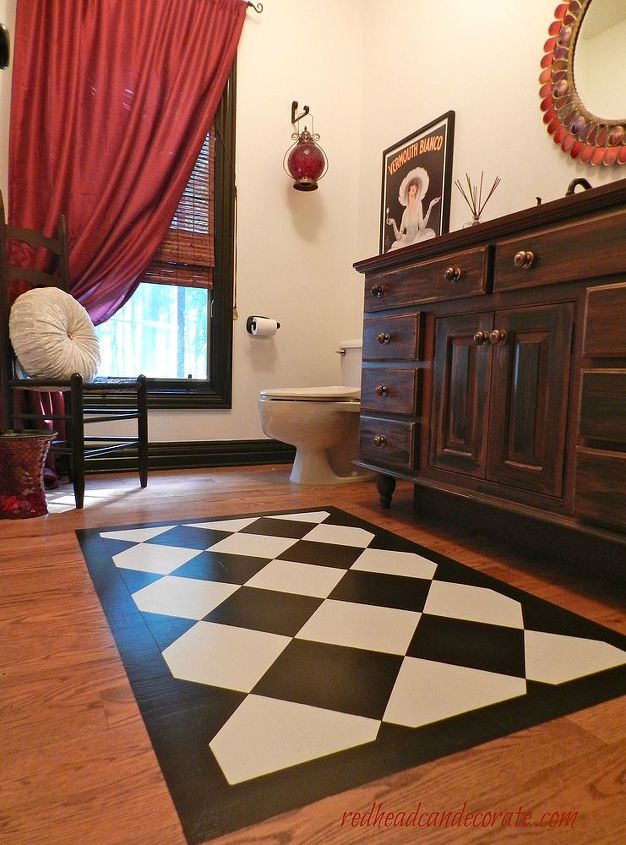paint a rug on your wood floor, flooring, painting, After