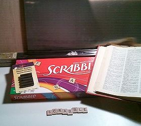 scrabble message board, crafts, Materials Scrabble game magnets glue vintage dictionary board with frame
