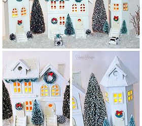 diy white christmas village, christmas decorations, crafts, seasonal holiday decor, wreaths, Add some dollar store trees some snow and a few dinky cars and you have a winter wonderland