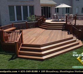 decks decks decks, decks, outdoor living, patio, pool designs, porches, spas, Deck built with Mahogany levels wrap around steps mahogany rails