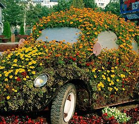 flowerbed car ideas, gardening