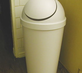 make a plastic garbage can look high end, A tall plastic garbage can is just an eyesore