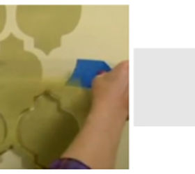 how to stencil a feature wall video tutorial, paint colors, painting, wall decor, Realign stencil check the level and continue painting