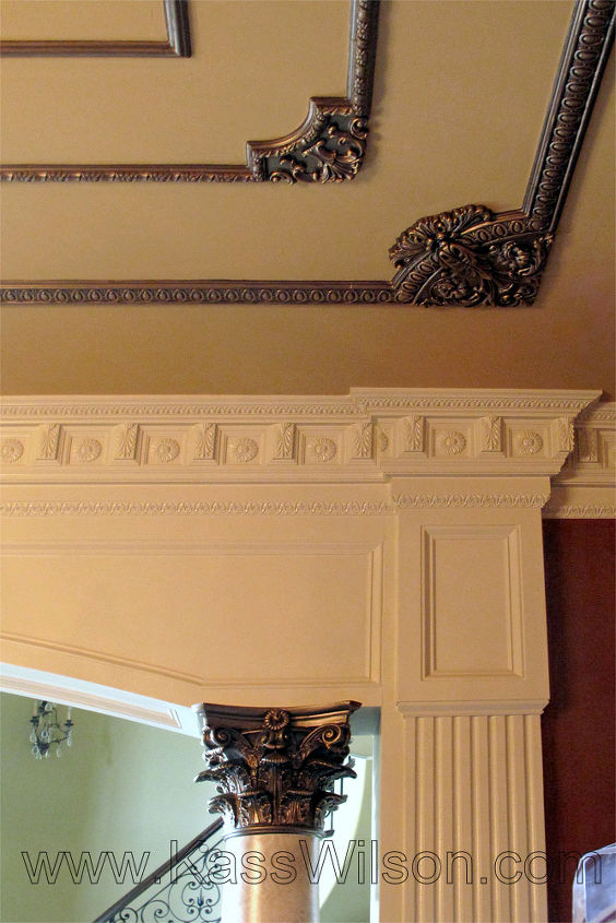 q the fifth wall, dining room ideas, home decor, lighting, paint colors, painting, The raised carvings come to life and tie in with the top of the columns