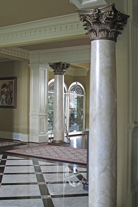 is it real for lack of better terms part of my techniques are called faux, The painted columns are the perfect compliment to outline the foyer