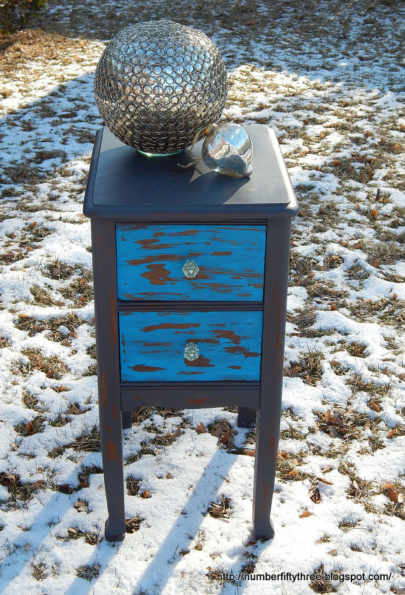 chippy vintage nightstand, painted furniture