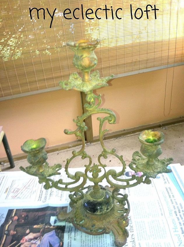 q the best way to clean up cast iron and brass, cleaning tips, painted furniture, Brass candelabra