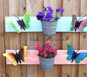 boards buckets and butterflies spring wall flower hangers, flowers, gardening, Any color combination will work