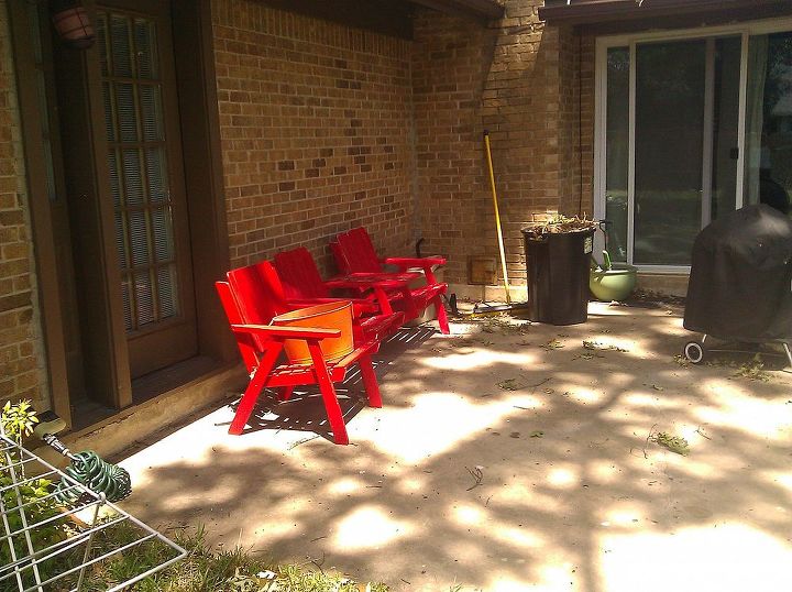 diy patio bench, outdoor furniture, outdoor living, painted furniture, woodworking projects, Depressing wasn t it