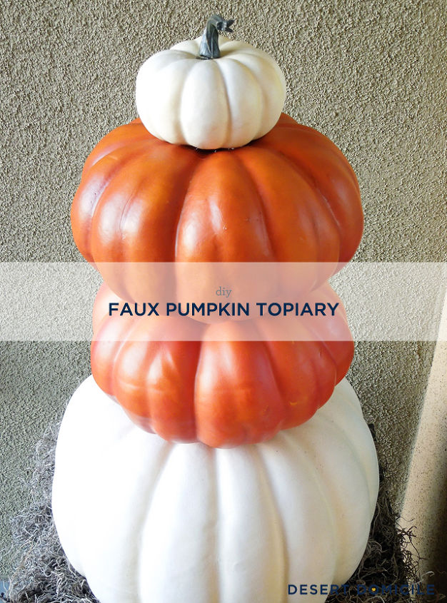 diy faux pumpkin topiary, crafts, home decor, seasonal holiday decor, DIY Faux Pumpkin Topiary