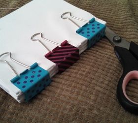 handbound journal or book binding, crafts, decoupage, Reclamp raw Book with binder clips and allow to dry while you begin on the spine and cover