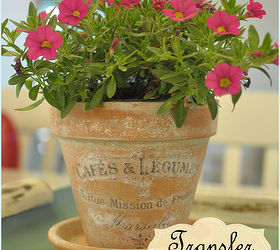 french inspired terra cotta flower pots, I used my DIY Aged Terra Cotta Pots the tutorial for aging terra cotta is on the blog on a post here on Hometalk
