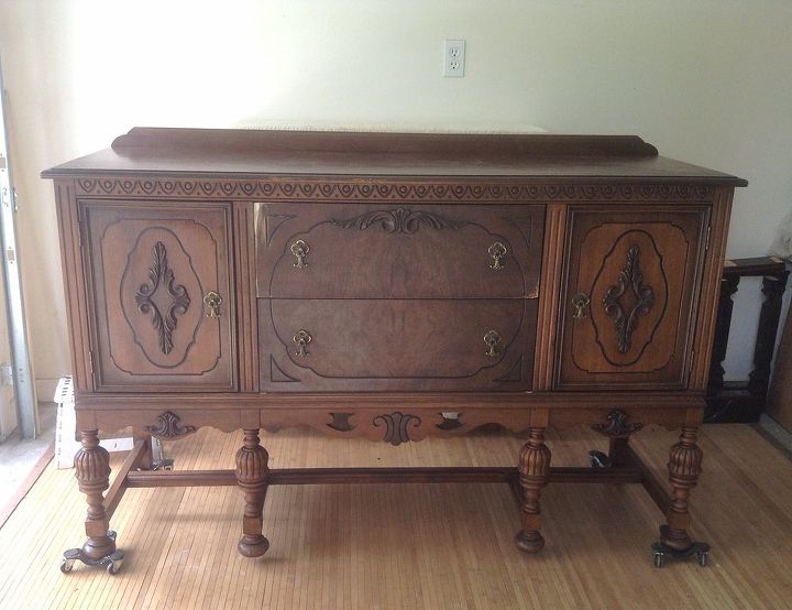 q what do you suggest for this antique sideboard, painted furniture, repurposing upcycling