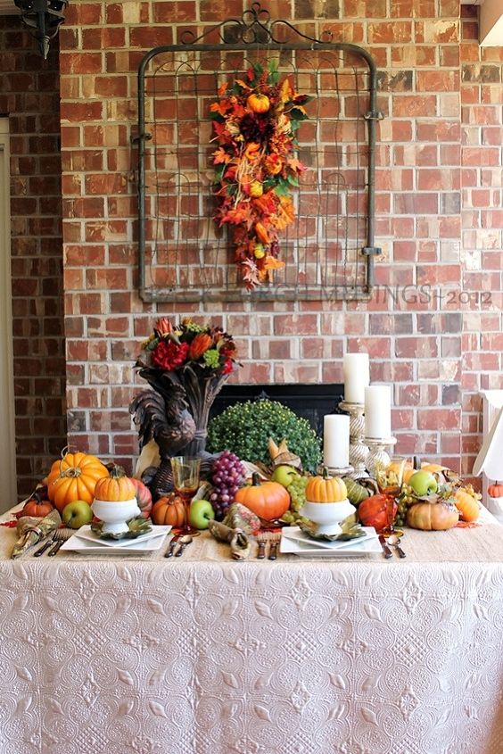 a harvest table, fireplaces mantels, outdoor living, porches, seasonal holiday decor, An old garden gate on our back porch fireplace