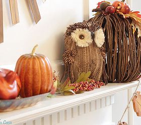 fall mantel, crafts, seasonal holiday decor, Some elements in the colors of the season and