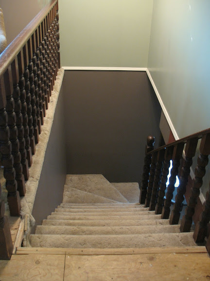 turn your stairs into a work of art, painting, stairs, before
