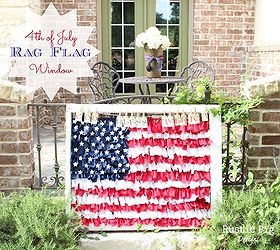 fourth of july rag flag window, crafts, patriotic decor ideas, seasonal holiday decor, My finished flag Ready to welcome our 4th of July guests