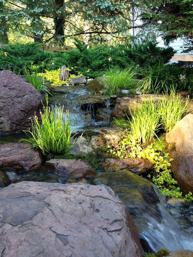 pond and waterfalls ruxton md, outdoor living, ponds water features, Native plantings help make these waterfalls look like they ve been here for centuries