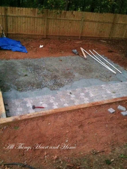 back yard makeover, diy, gardening, how to, landscape, outdoor living, There was a whole lot of digging required to get the space ready for the patio oh and a retaining wall