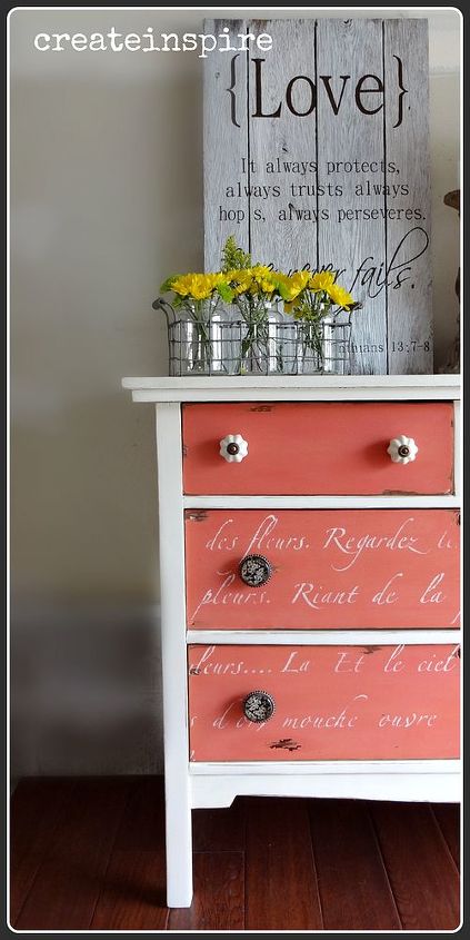 dresser rescue, painted furniture, I used MMS in Apron Strings for the drawers and a creamy white for the body