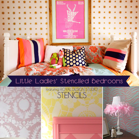 stencil and pattern ideas for girl s bedrooms, bedroom ideas, painting, Little Ladies Stenciled Bedrooms
