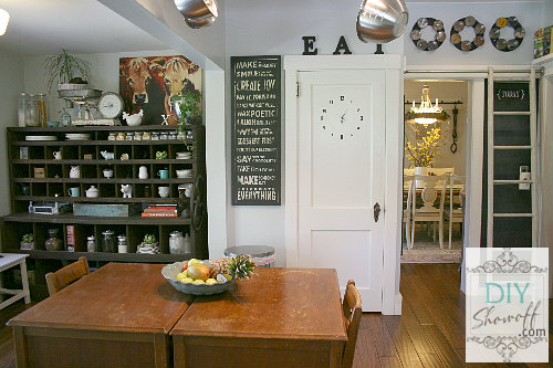 farmhouse kitchen updates, home decor, kitchen backsplash, kitchen design, kitchen island, door clock