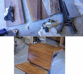 restoring an old school desk, painted furniture, Above is after I took the whole thing apart below is the refinished product