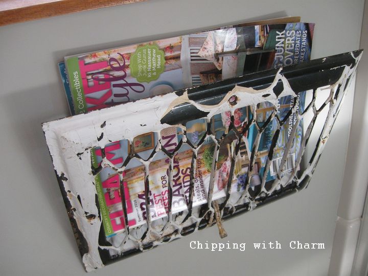 chippy cover to magazine holder, repurposing upcycling, I left mine as is I love this perfectly imperfect chippy look but I know it s not for everyone