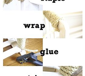 wayfair blogger challenge, painted furniture, storage ideas, I then stapled to sisal rope for a strong start wrapped it glued the end and then trimmed it off