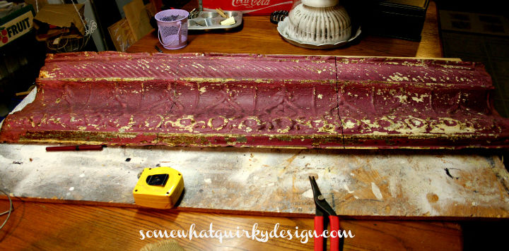 make new shelving from vintage metal crown molding, diy, how to, repurposing upcycling, shelving ideas, This was a 4 foot section of metal crown molding