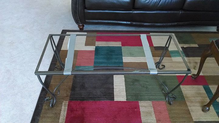 glass top coffee table frame updated with an oak pallet top, painted furniture, pallet, repurposing upcycling, woodworking projects, I found this table frame on Craigslist for 15 00