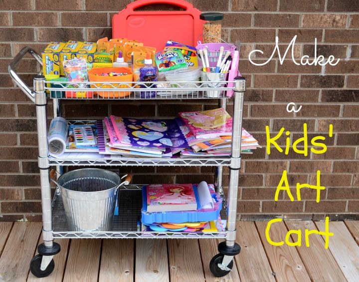 organize kids art supplies with a home art cart, crafts, repurposing upcycling, Kids Home Art Cart